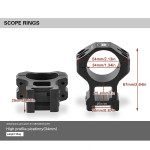 Висок крепеж 34mm за Picatinny база Discovery Optics 220601