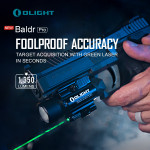 Пистолетен фенер с лазерен целеуказател Olight BALDR Pro 1350lm - черен