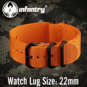 Каишка за часовник Sport Military Orange 22mm.