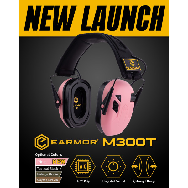 Активни антифони Earmor M300T Bluetooth 5.4 - розови