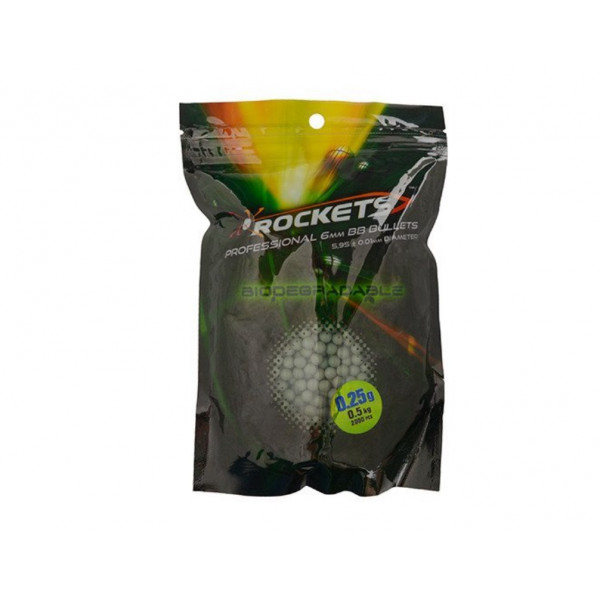 Биоразградими топчета Rockets Professional BIO 0,25g BBs - 0,5kg Dark Green